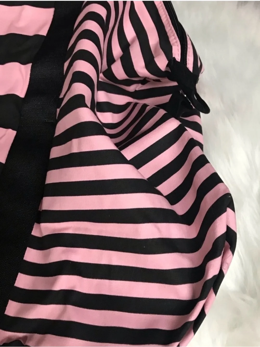Victoria's Secret Pink and Black Striped Tote